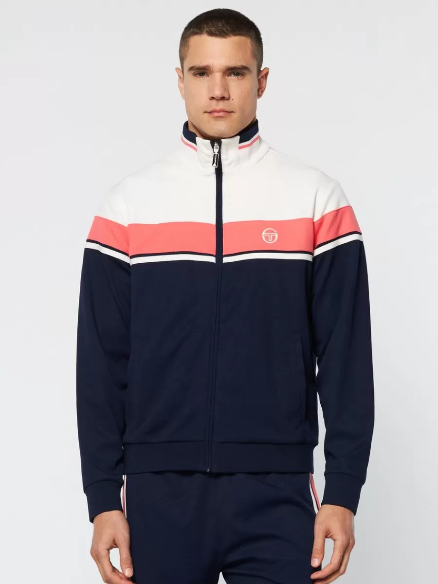Jackets>Sergio Tacchini Damarindo Track Jacket Archivio- Gardenia/ Maritime Blue