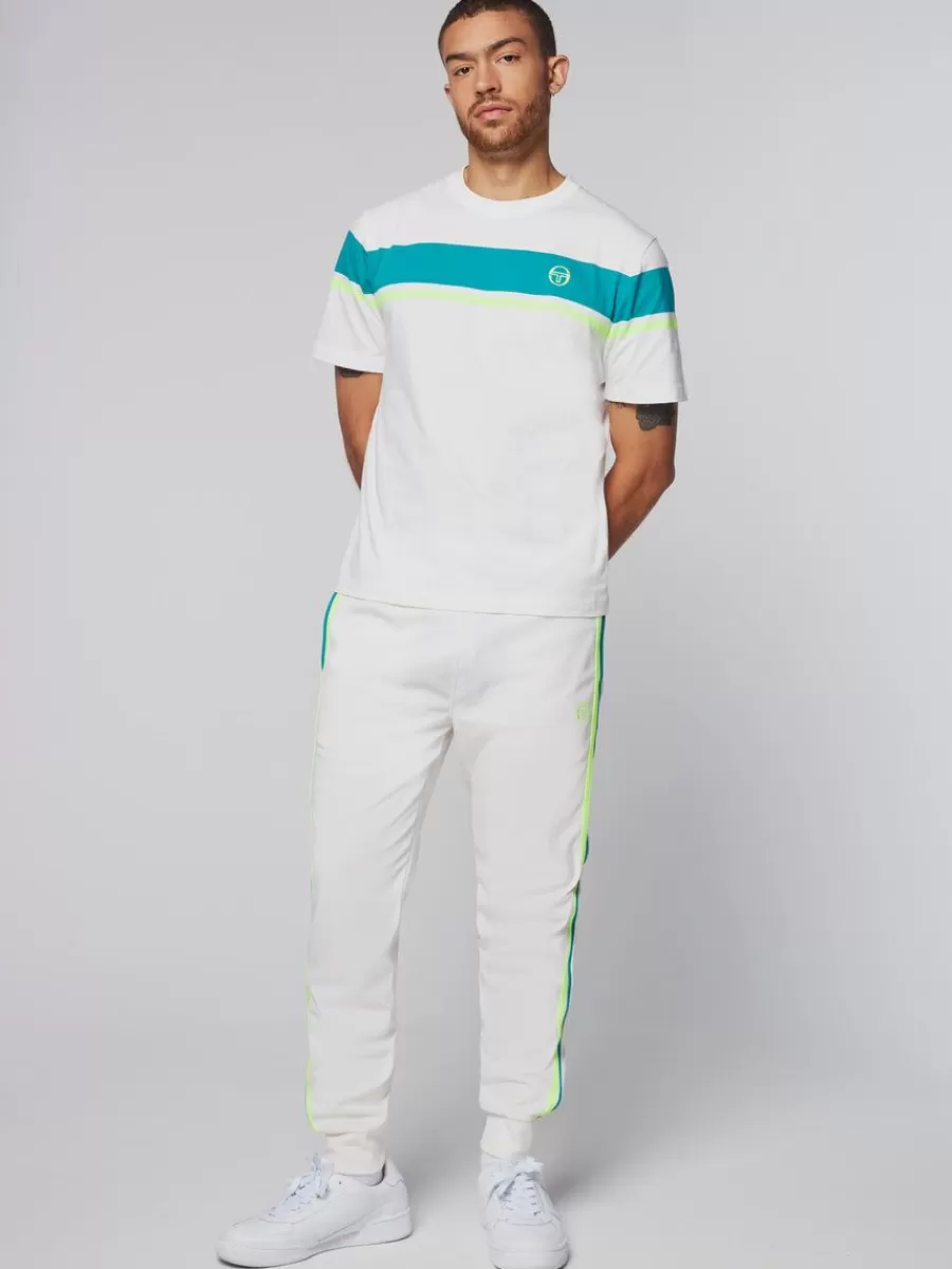 T-Shirts>Sergio Tacchini Damarindo T-Shirt- Gardenia/ Blue Grass