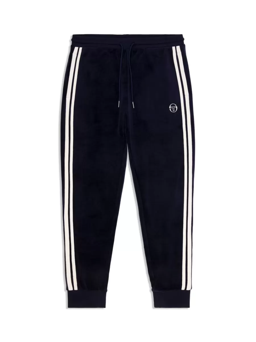 Pants And Sweatpants>Sergio Tacchini Damarindo Velour Track Pant- Maritime Blue