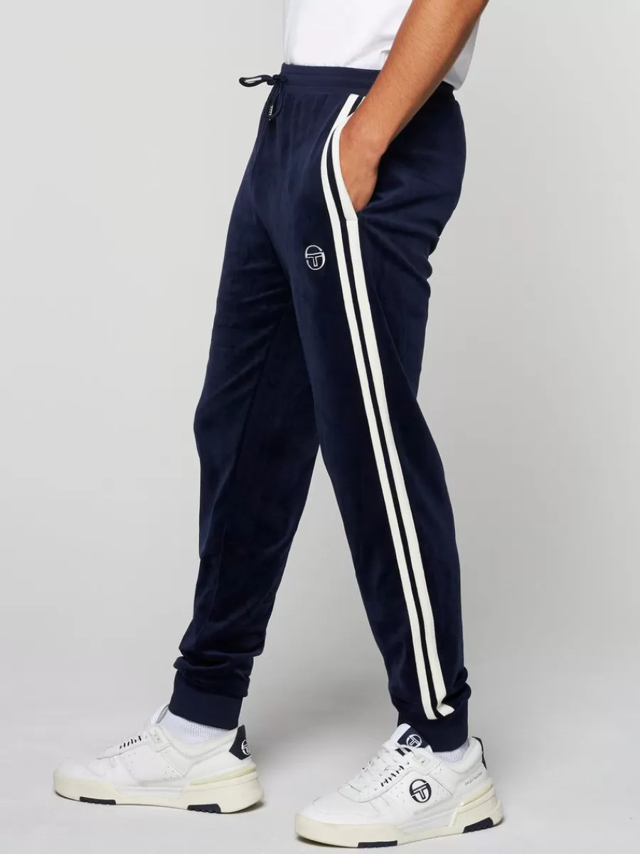 Pants And Sweatpants>Sergio Tacchini Damarindo Velour Track Pant- Maritime Blue
