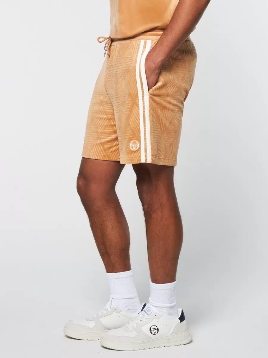 Matching Separates>Sergio Tacchini Debossed Damarindo Velour Short- Meerkat