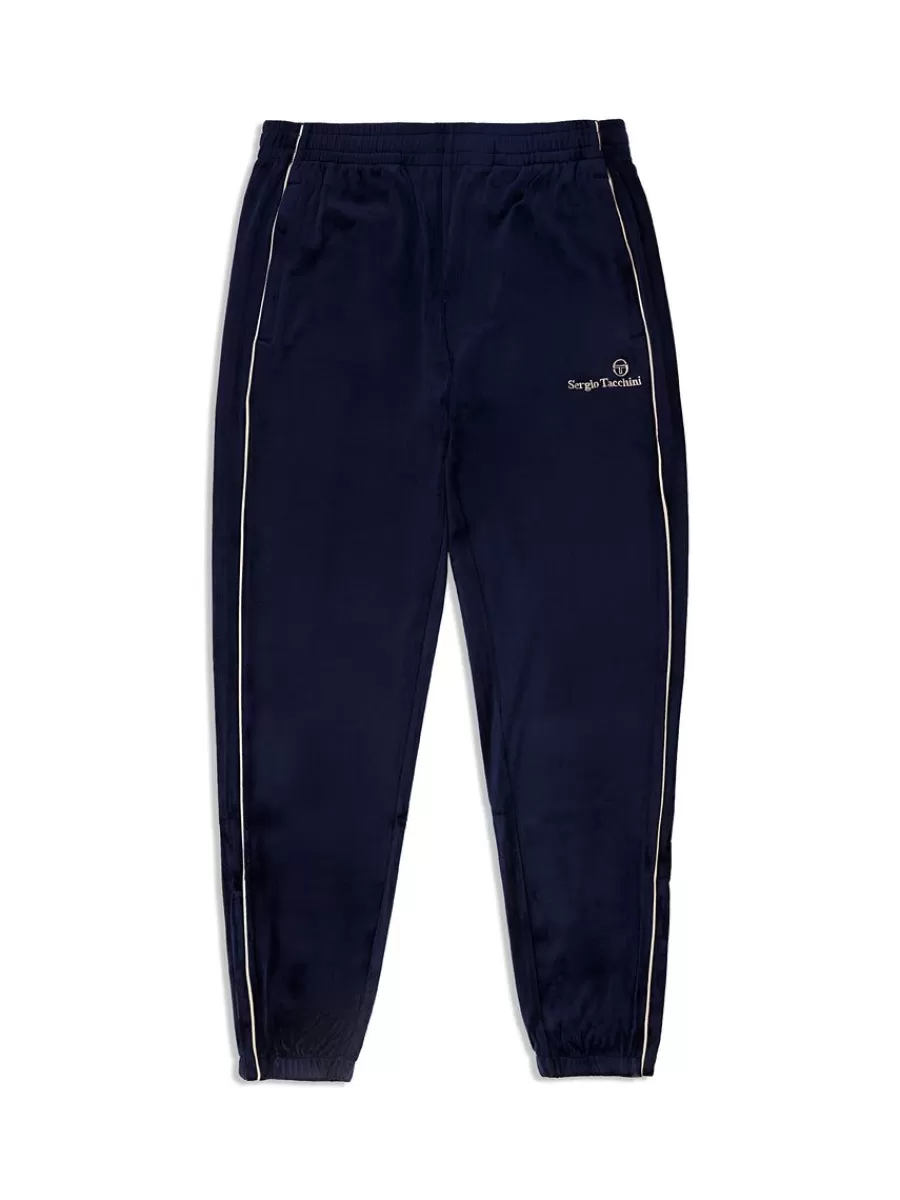 Pants And Sweatpants>Sergio Tacchini Gallone Velour Track Pant- Maritime Blue