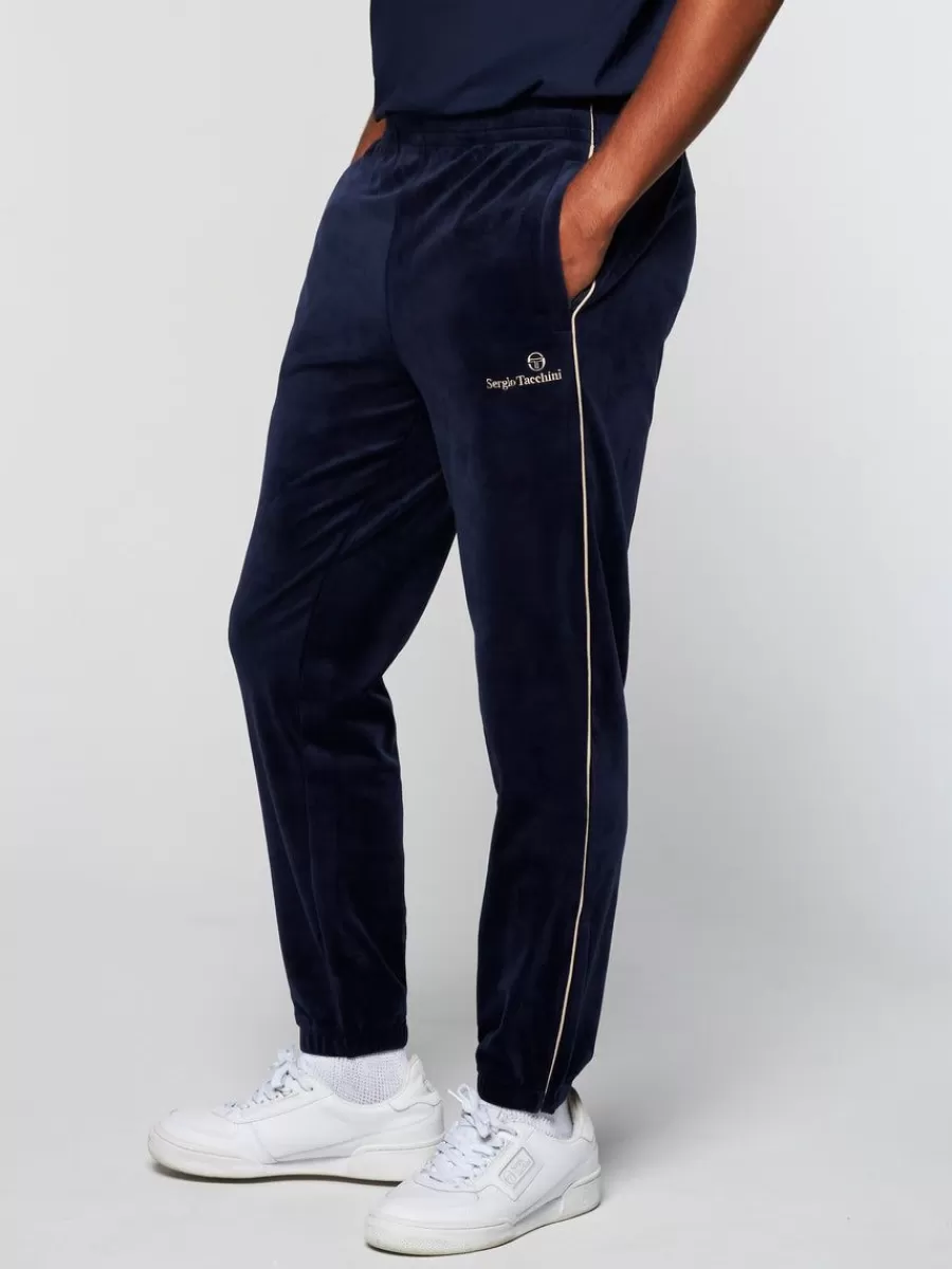 Velour>Sergio Tacchini Gallone Velour Track Pant- Maritime Blue