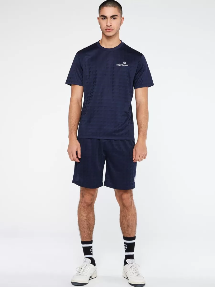 For The Court>Sergio Tacchini Geo T-Shirt-Maritime Blue