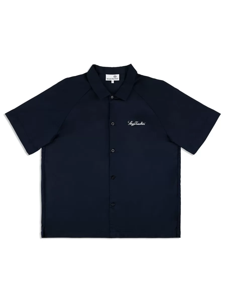 Matching Separates>Sergio Tacchini Giorgio Lounge Shirt- Maritime Blue