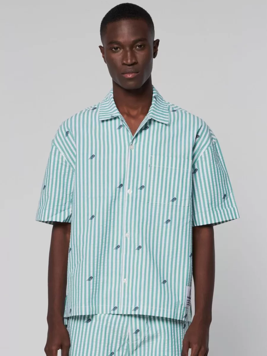 Matching Separates>Sergio Tacchini Granda Camp Shirt- Deep Mint