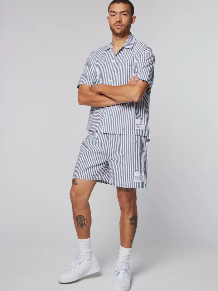 Matching Separates>Sergio Tacchini Granda Camp Shirt- Maritime Blue