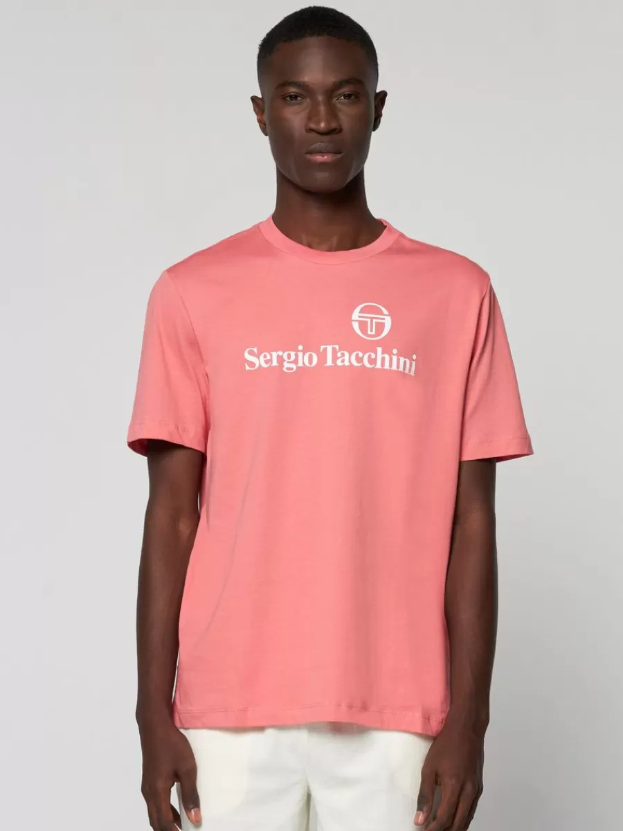 View All>Sergio Tacchini Heritage Logo T-Shirt- Tea Rose