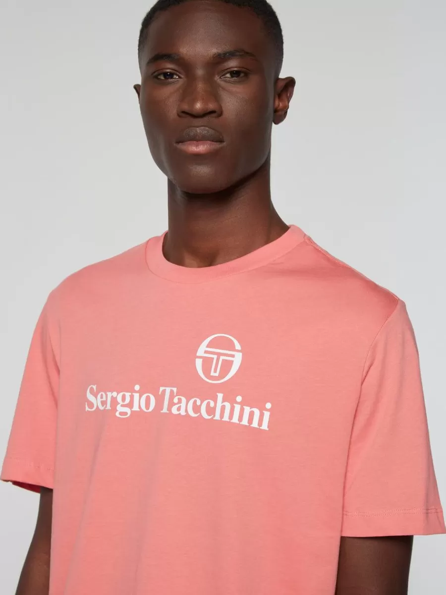 View All>Sergio Tacchini Heritage Logo T-Shirt- Tea Rose