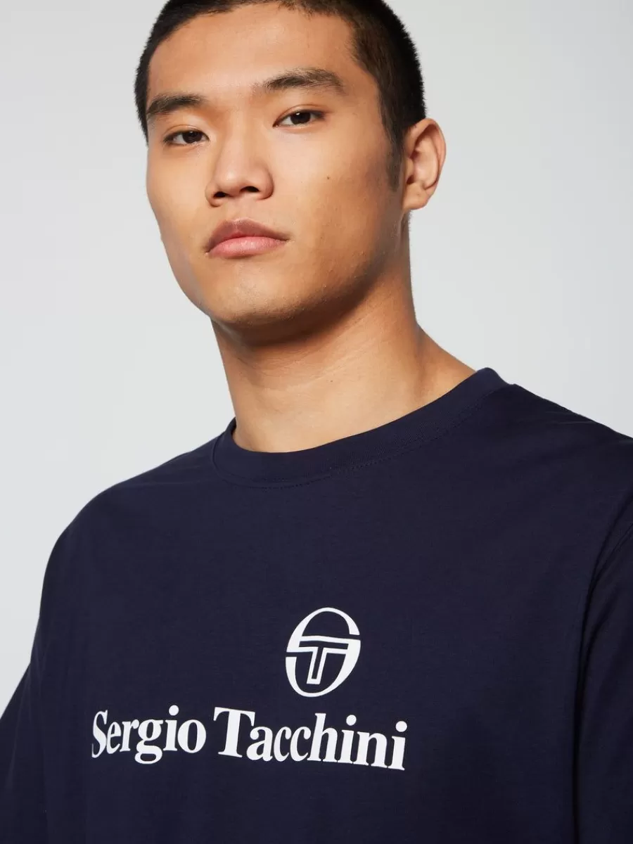 T-Shirts>Sergio Tacchini Heritage T-Shirt- Maritime Blue