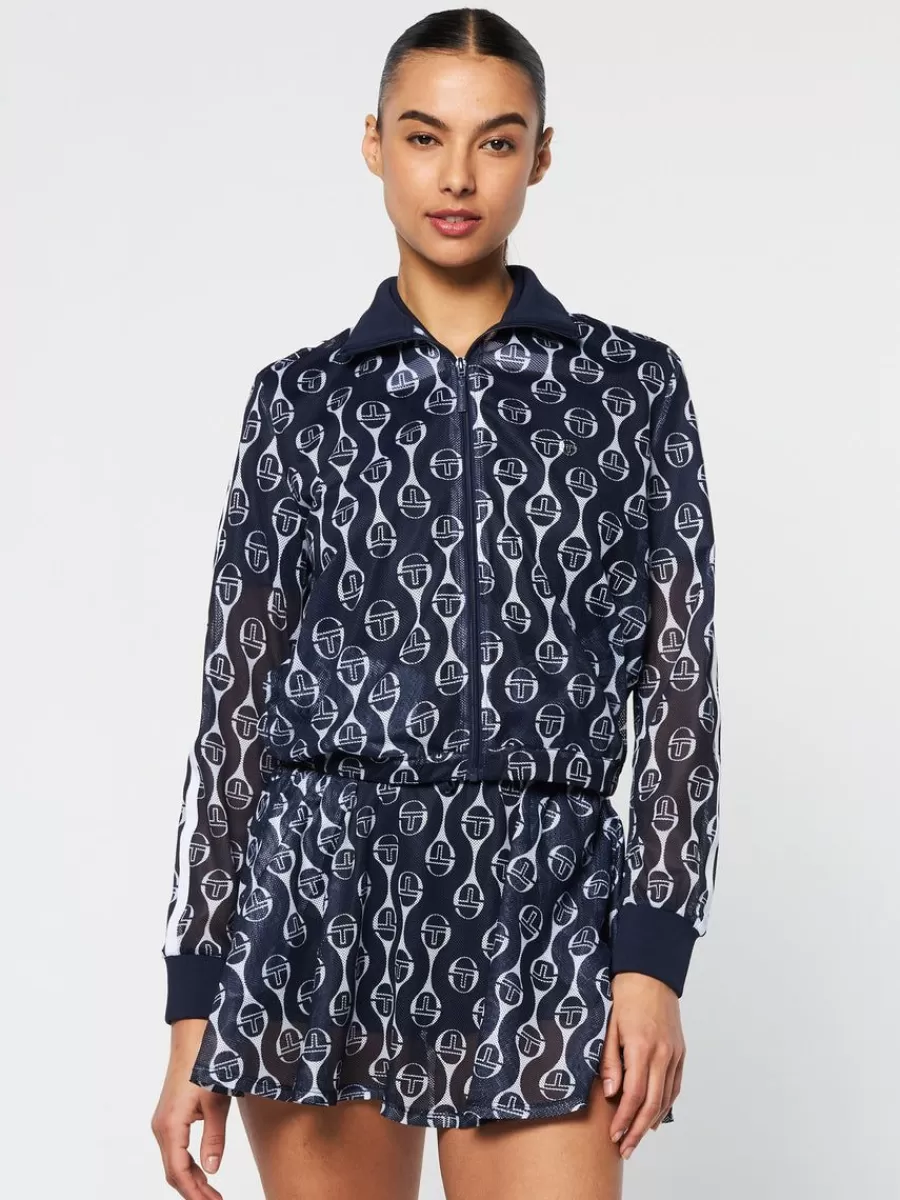 For The Court>Sergio Tacchini Lesi Mesh Jacket- Maritime Blue