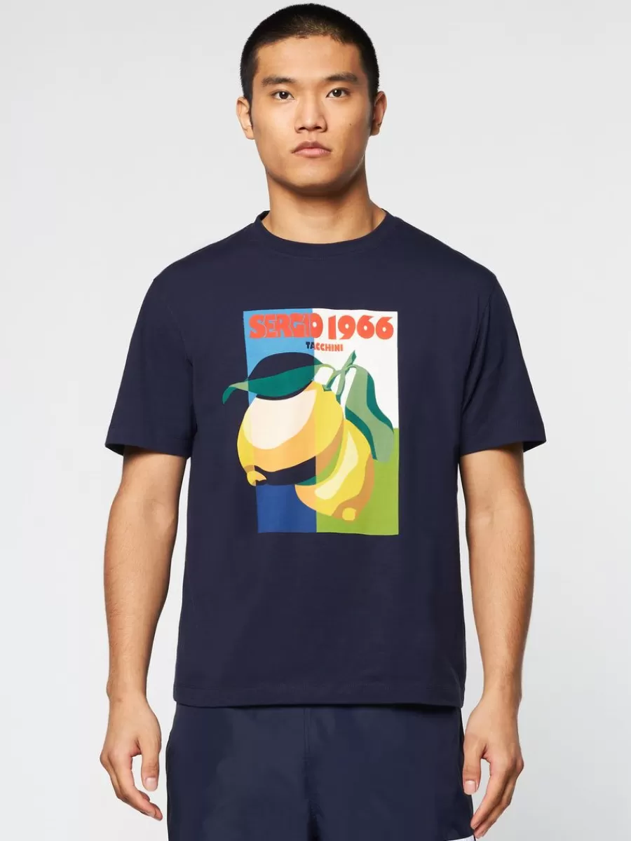 T-Shirts>Sergio Tacchini Limone T-Shirt- Maritime Blue