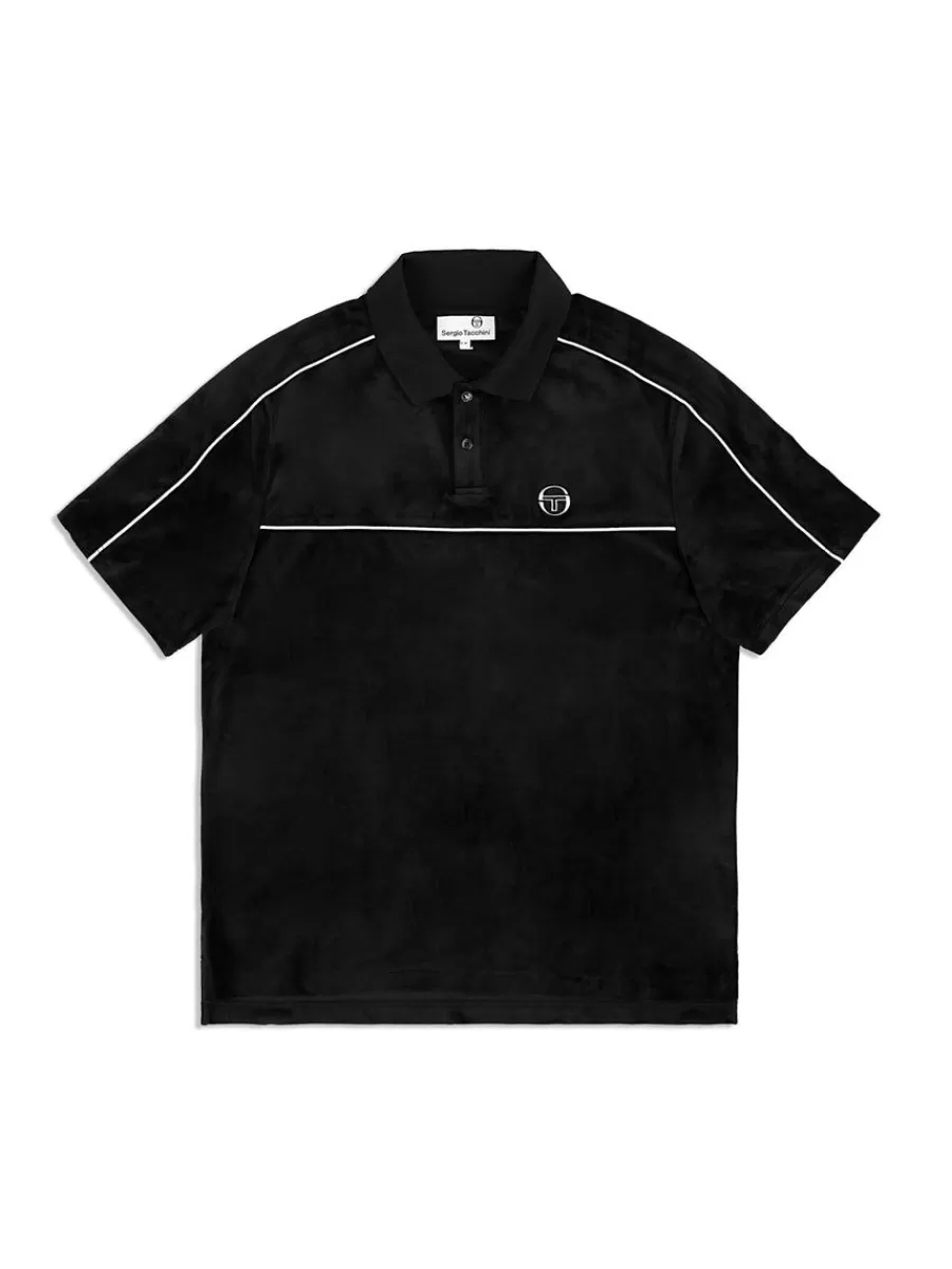 Velour>Sergio Tacchini Lioni Velour Polo Archivio- Black Beauty
