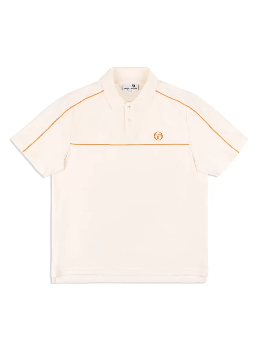 Polos>Sergio Tacchini Lioni Velour Polo Archivio- Gardenia