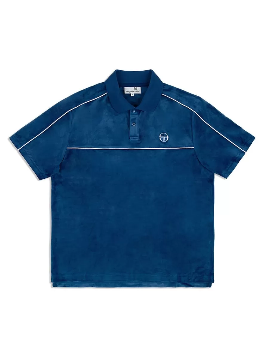 Polos>Sergio Tacchini Lioni Velour Polo Archivio- Limoges