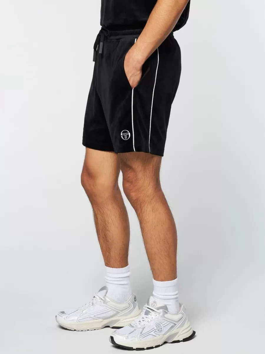 Matching Separates>Sergio Tacchini Lioni Velour Short Archivio- Black Beauty