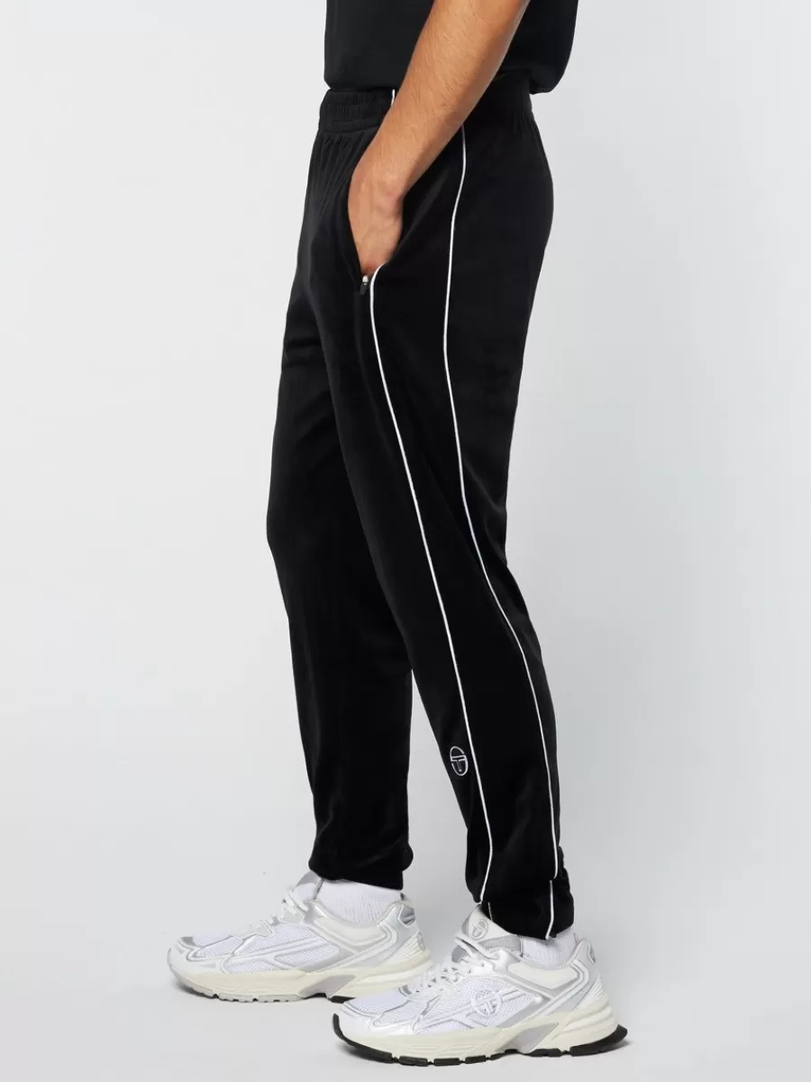 Pants And Sweatpants>Sergio Tacchini Lioni Velour Track Pant- Black Beauty