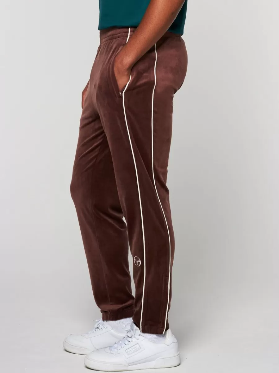 Velour>Sergio Tacchini Lioni Velour Track Pant- Deep Mahogany
