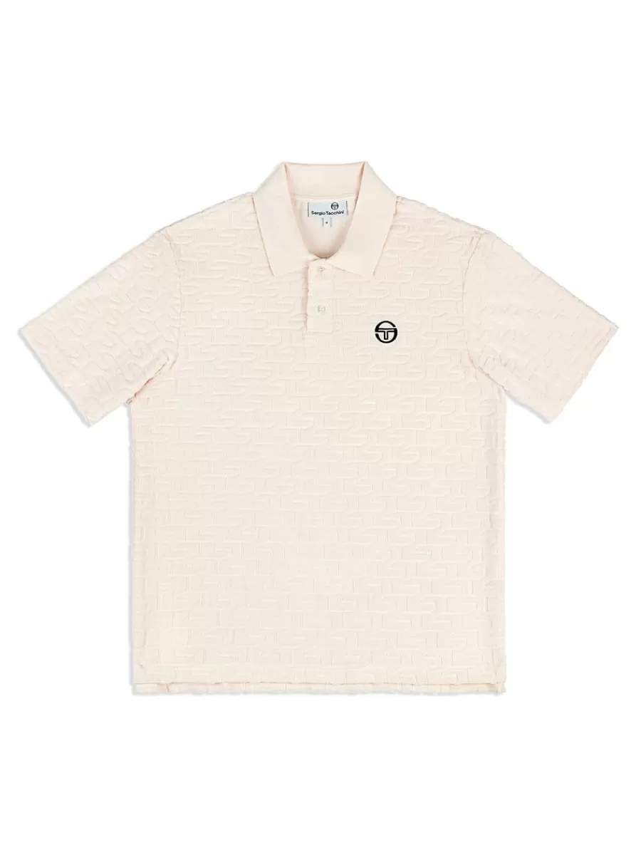 Polos>Sergio Tacchini Livata Monogram Polo- Gardenia