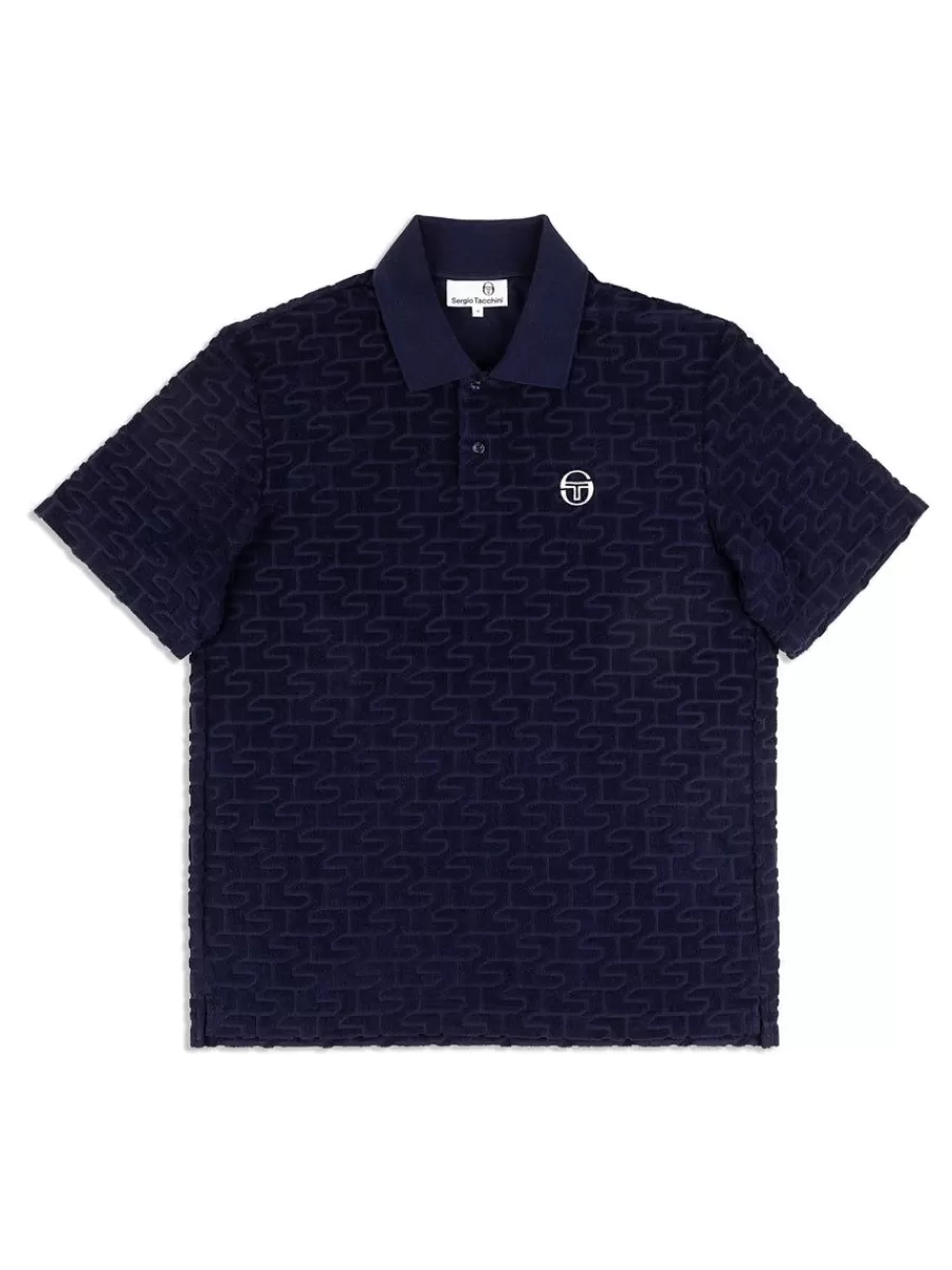 Matching Separates>Sergio Tacchini Livata Monogram Polo- Maritime Blue