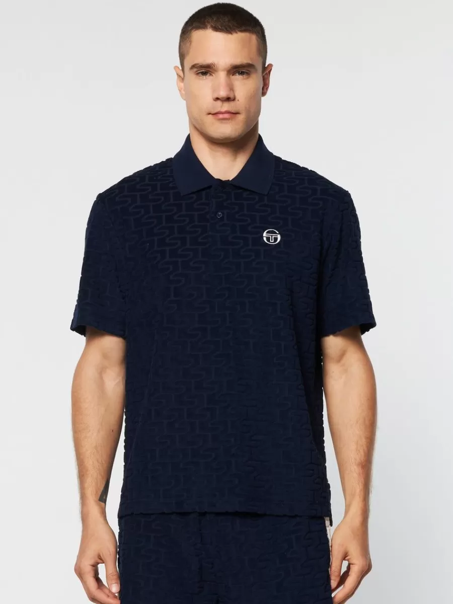 Matching Separates>Sergio Tacchini Livata Monogram Polo- Maritime Blue