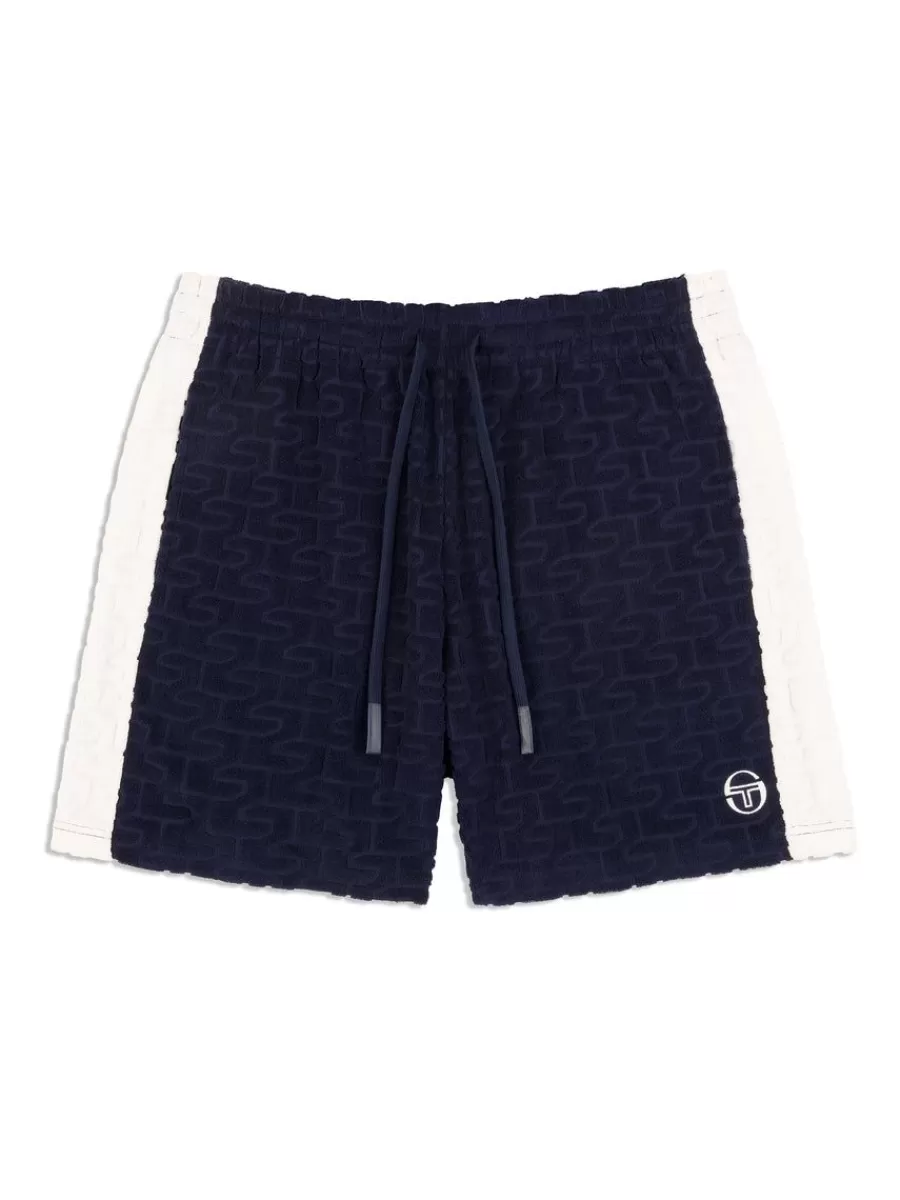 Shorts And Swim>Sergio Tacchini Livata Monogram Short- Maritime Blue