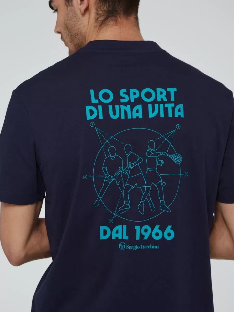 T-Shirts>Sergio Tacchini Lo Sport T-Shirt- Maritime Blue