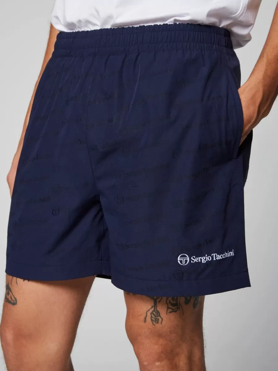 Nylon>Sergio Tacchini Merlata Water-Reactive Swim Short- Maritime Blue