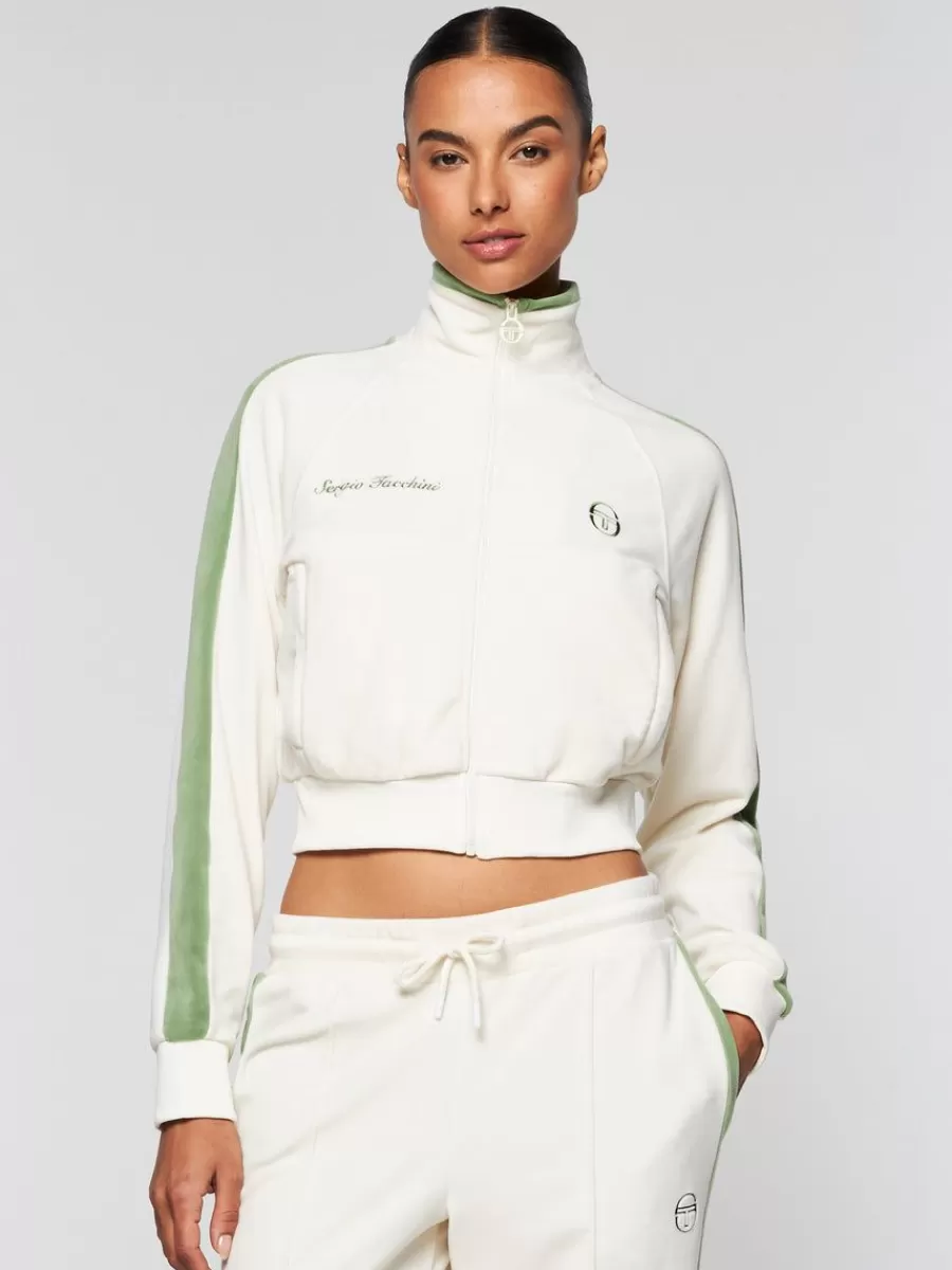 Velour>Sergio Tacchini Miss Carlotta Velour Track Jacket- Gardenia