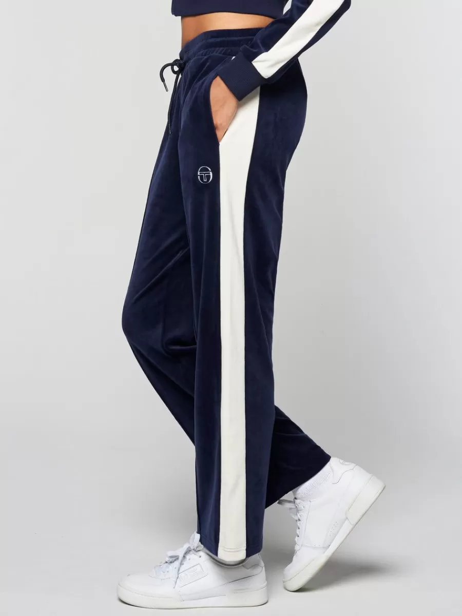 Velour>Sergio Tacchini Miss Carlotta Velour Track Pant- Maritime Blue