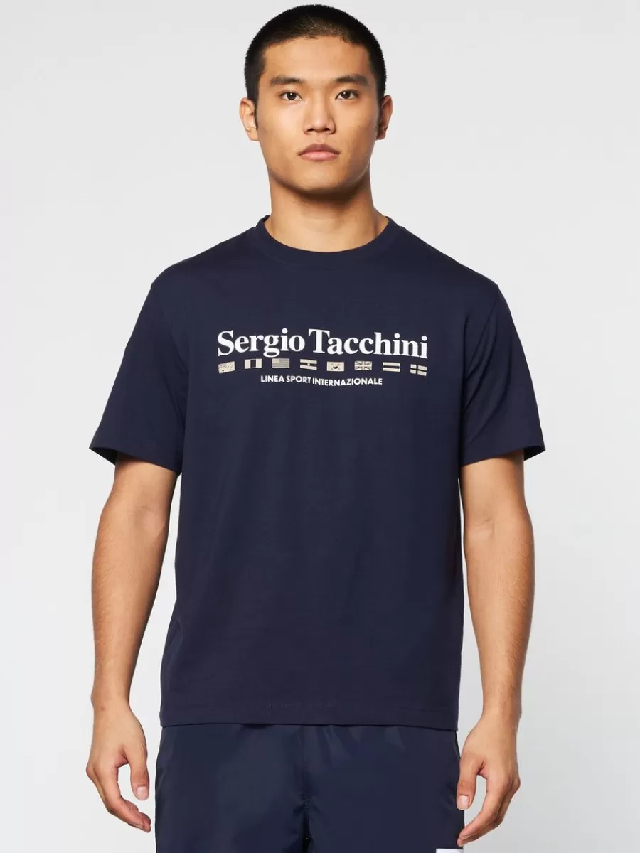 T-Shirts>Sergio Tacchini Monda T-Shirt- Maritime Blue