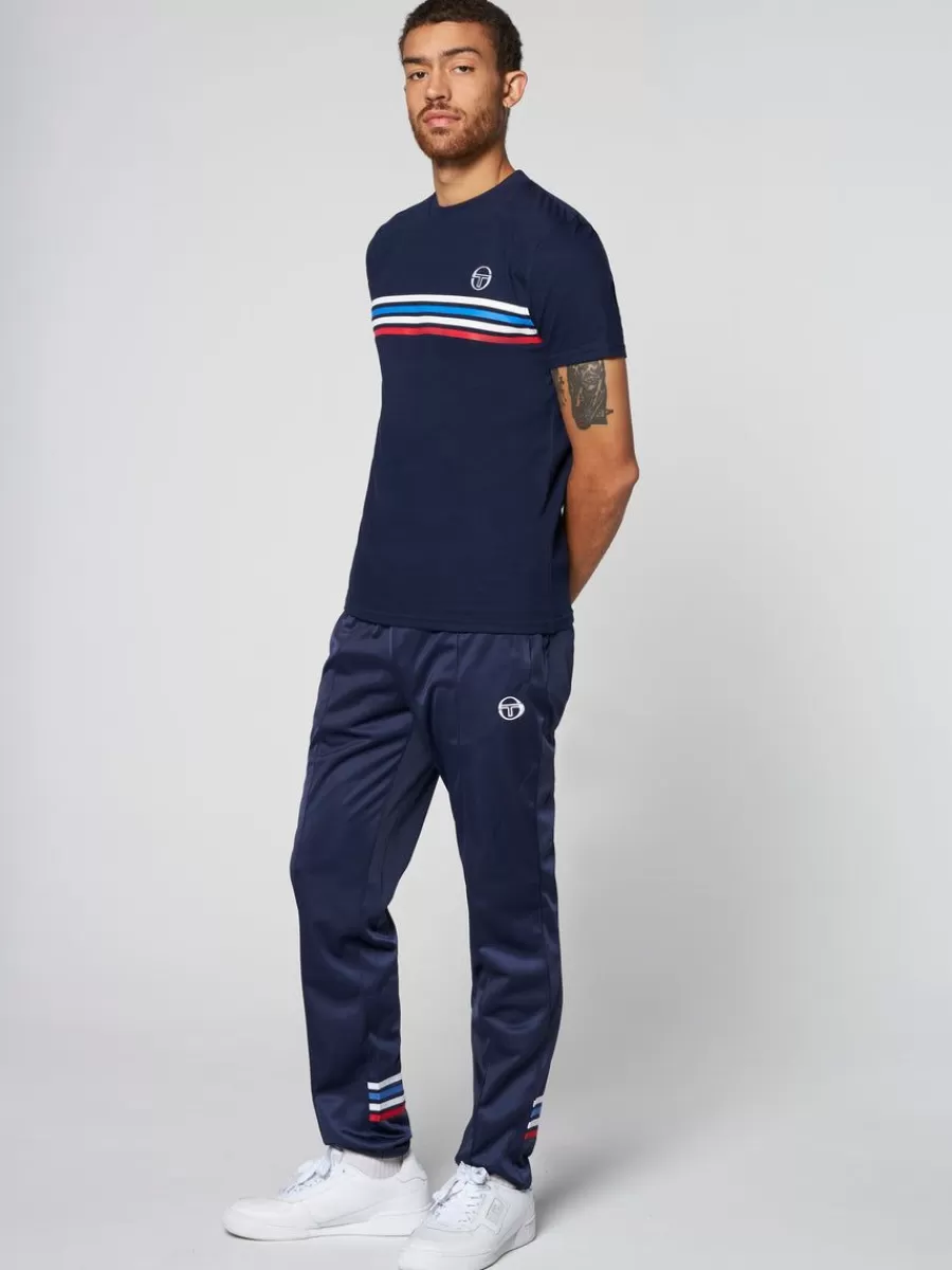 T-Shirts>Sergio Tacchini New Melfi Short Sleeve T-Shirt Archivio- Maritime Blue