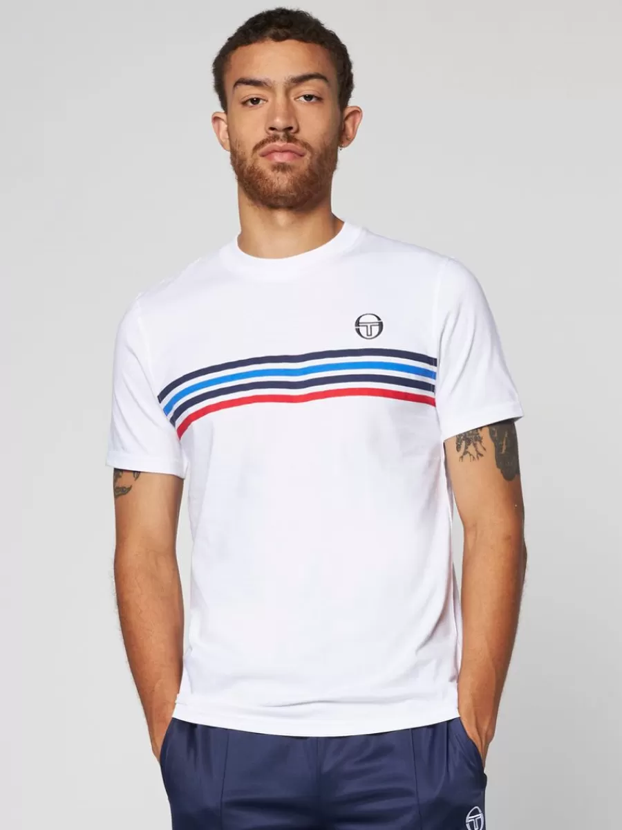 T-Shirts>Sergio Tacchini New Melfi Short Sleeve T-Shirt Archivio- White