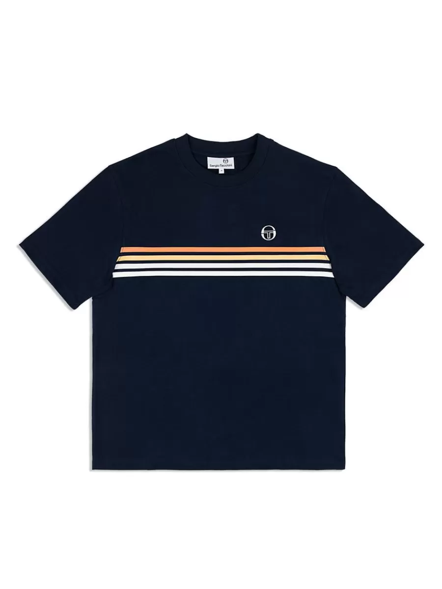 T-Shirts>Sergio Tacchini New Melfi T-Shirt- Maritime Blue/ White