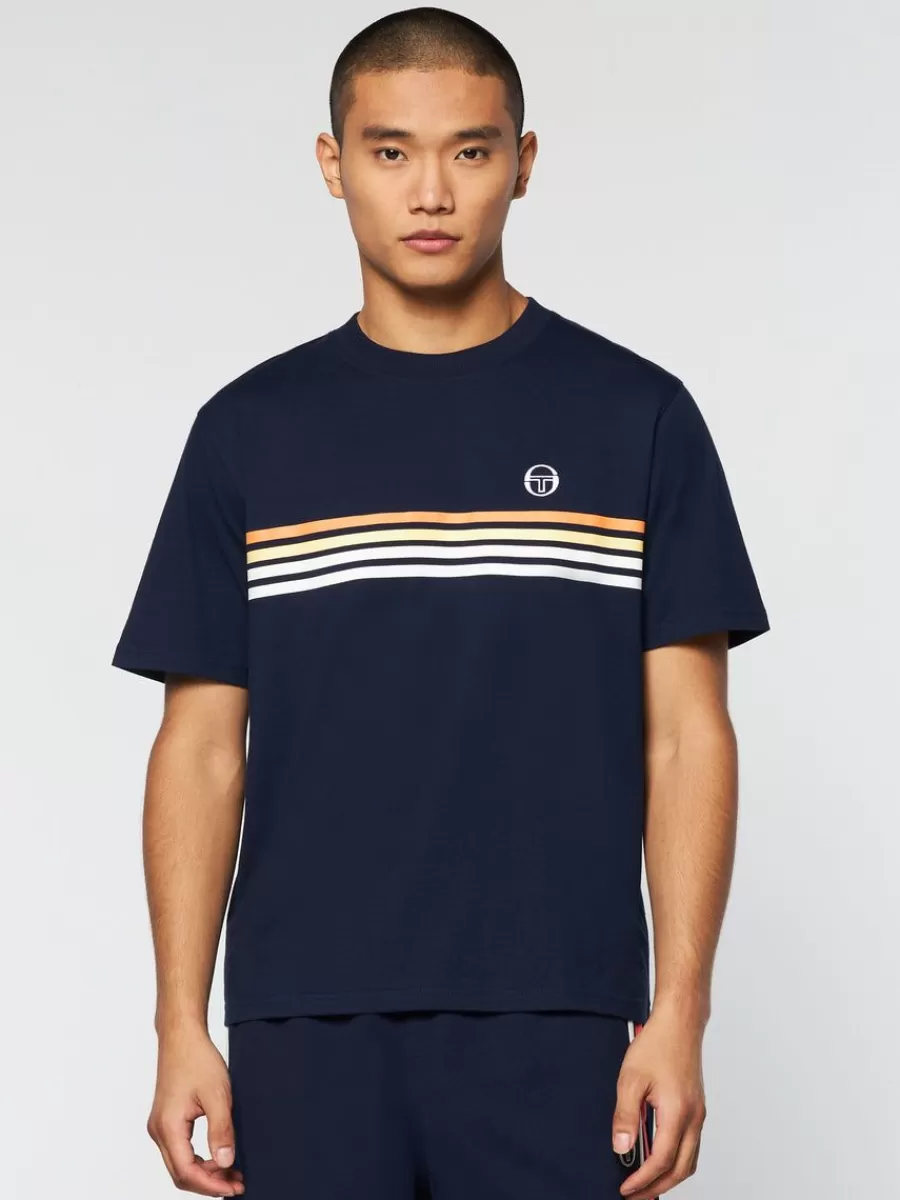 T-Shirts>Sergio Tacchini New Melfi T-Shirt- Maritime Blue/ White