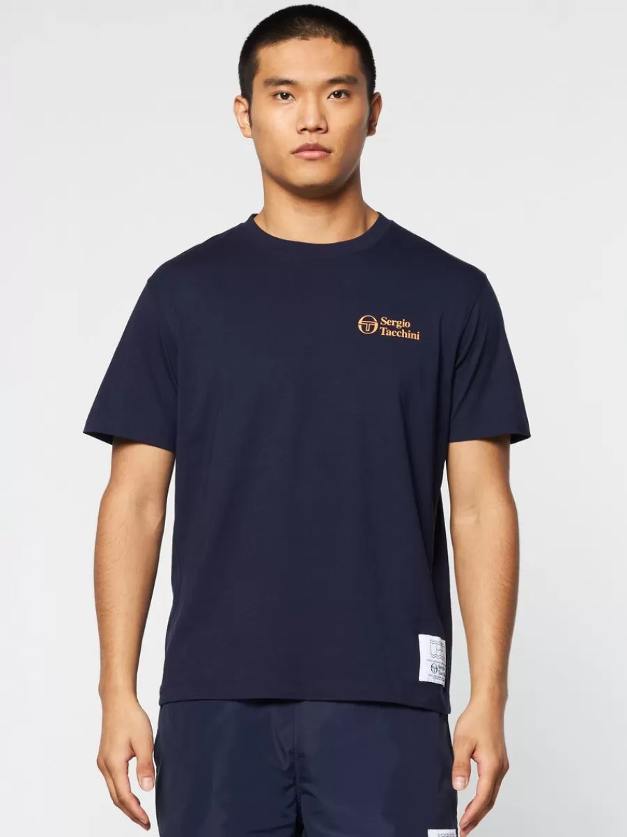 T-Shirts>Sergio Tacchini Onda T-Shirt- Maritime Blue