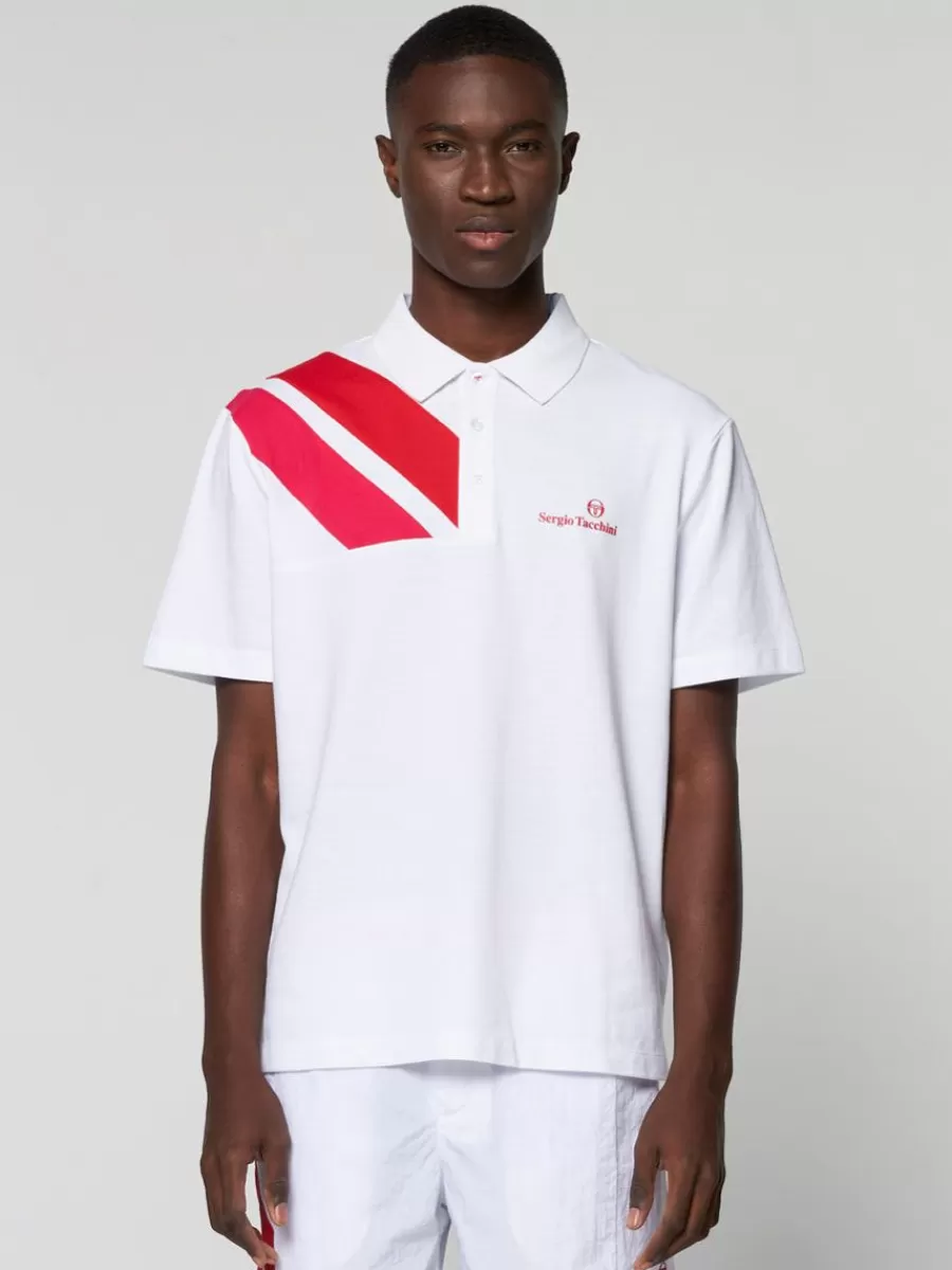 Polos>Sergio Tacchini Ortica Tennis Polo- White