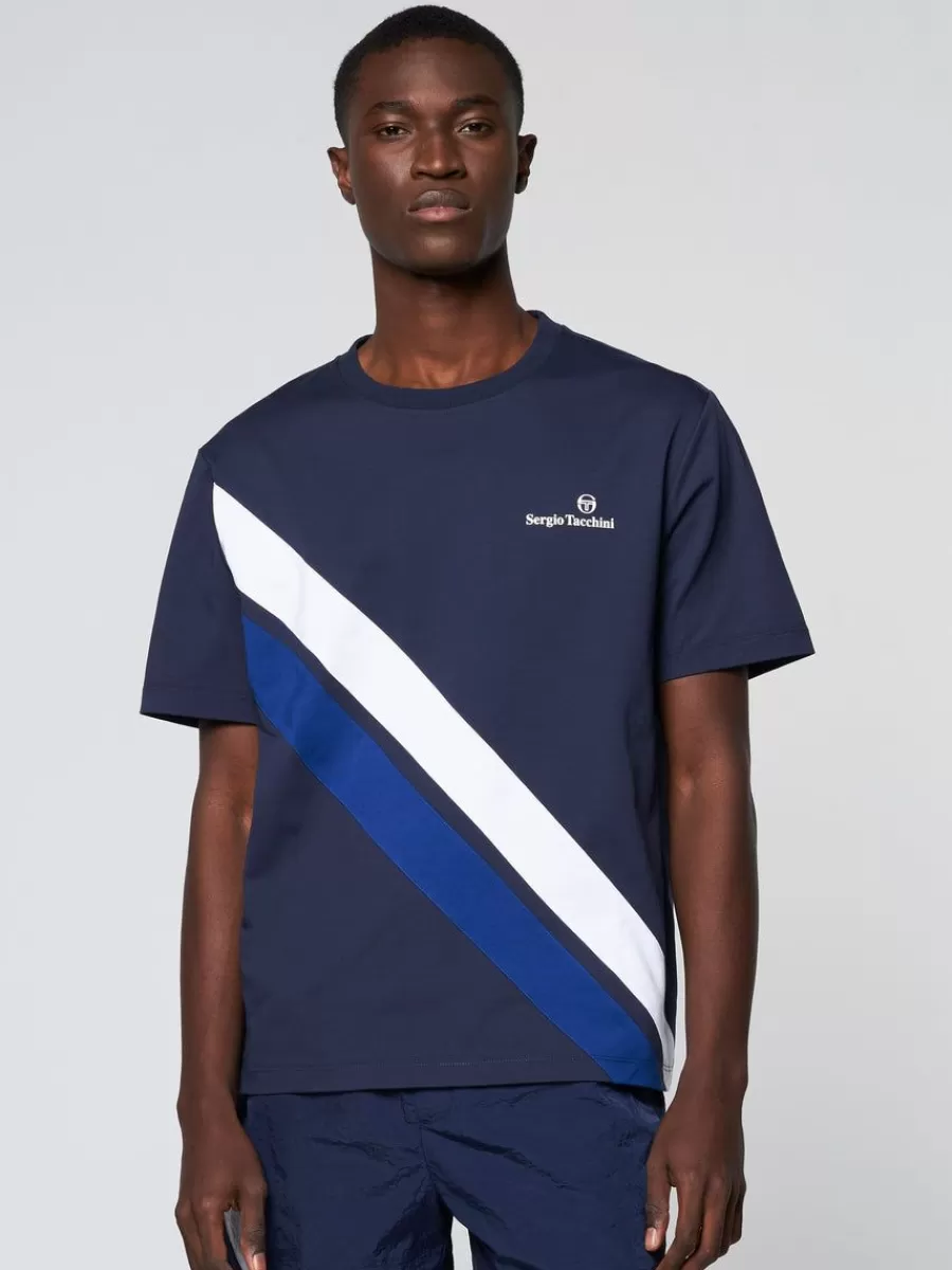 T-Shirts>Sergio Tacchini Ortica Tennis T-Shirt- Maritime Blue