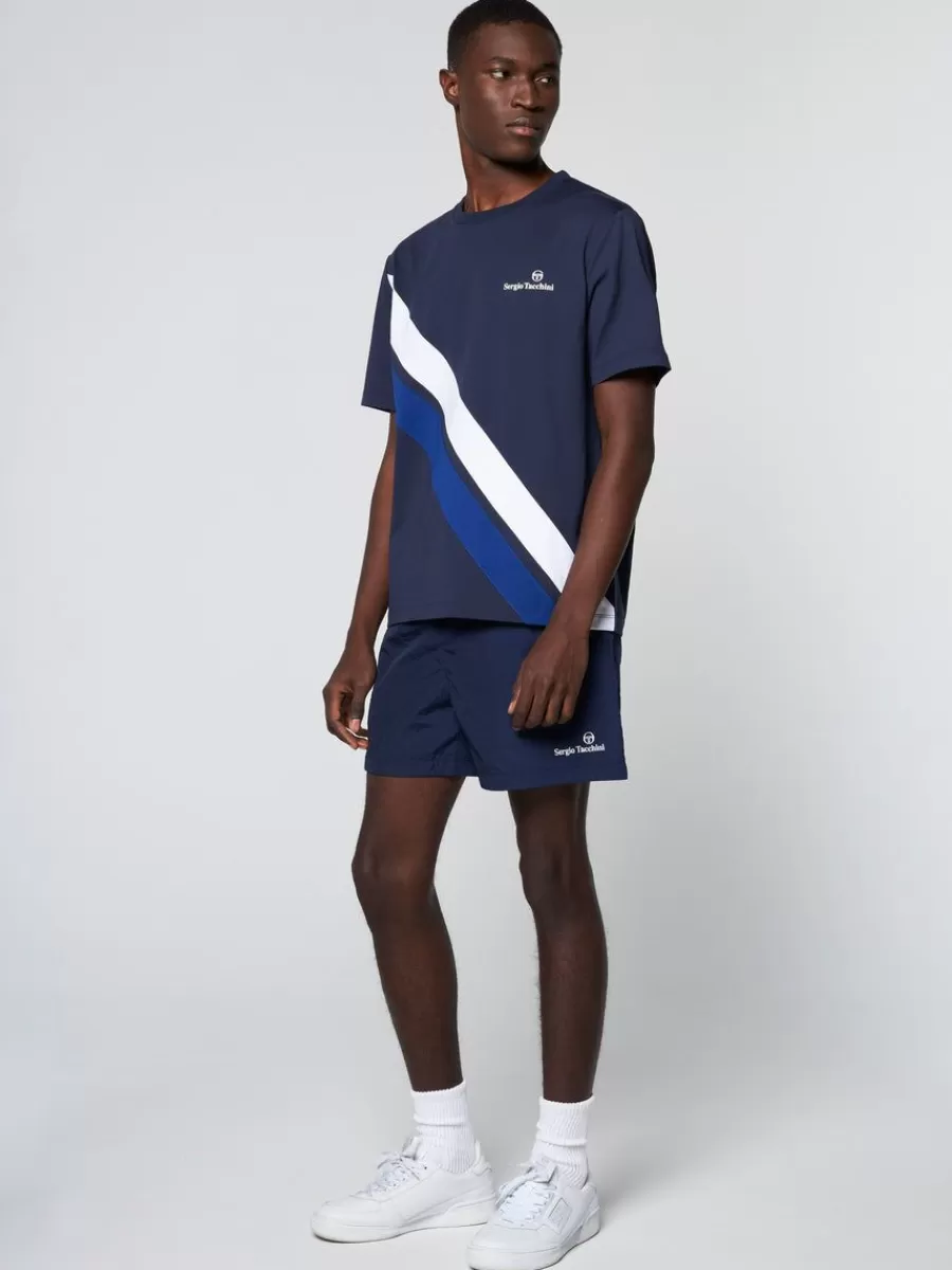T-Shirts>Sergio Tacchini Ortica Tennis T-Shirt- Maritime Blue