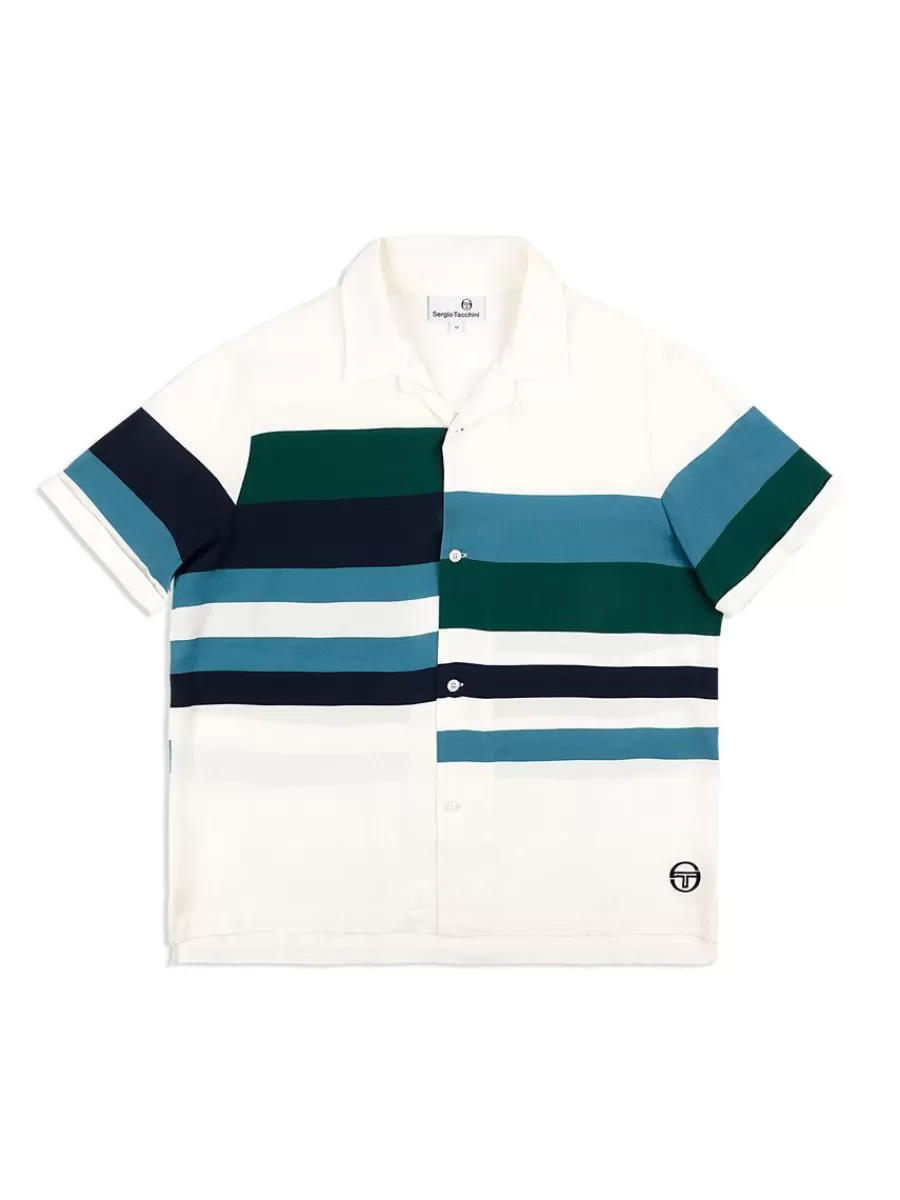 View All>Sergio Tacchini Pennellata Cabana Shirt- Gardenia/ Multi
