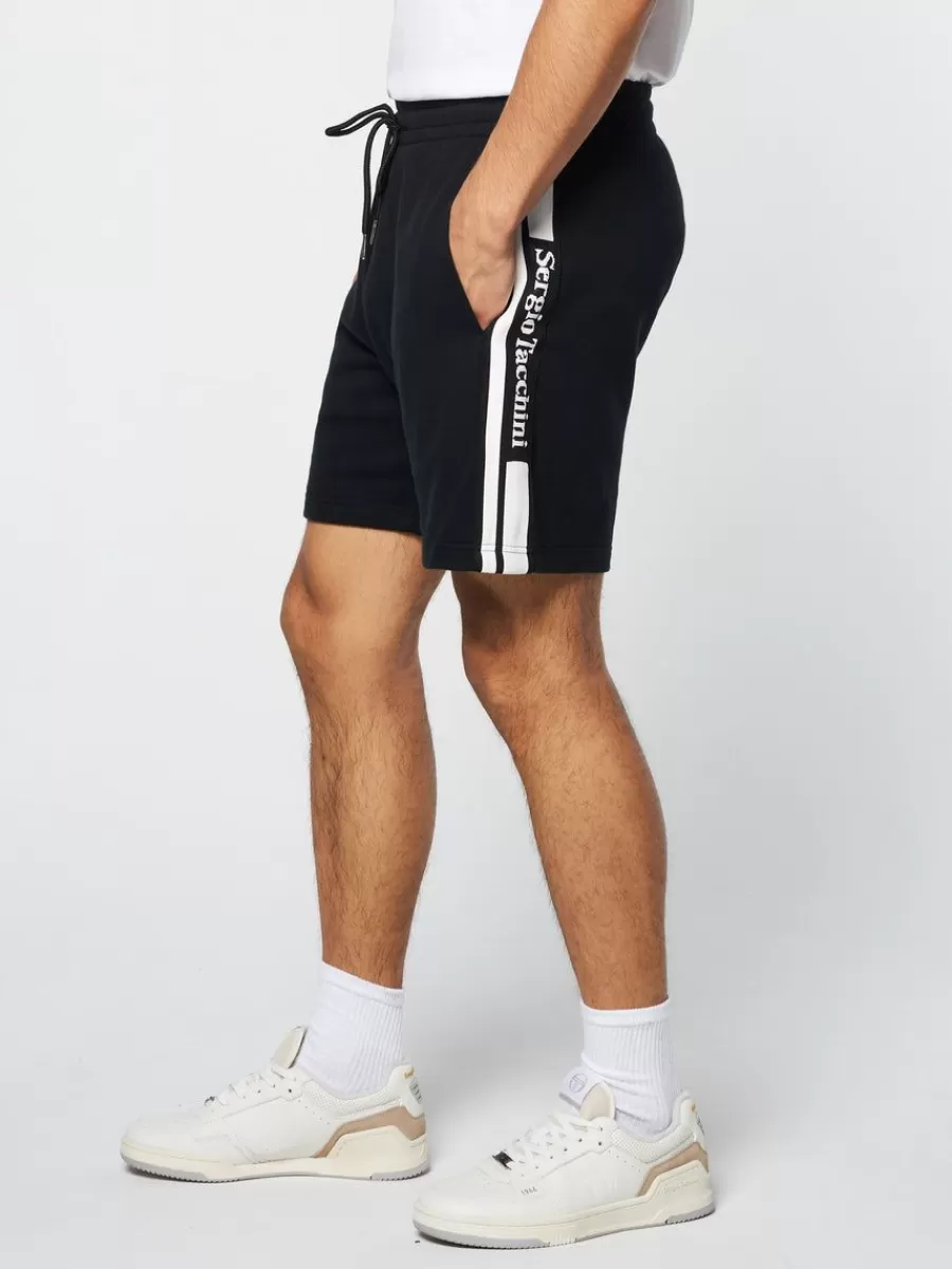 Shorts And Swim>Sergio Tacchini Pereto Tape Short- Black Beauty