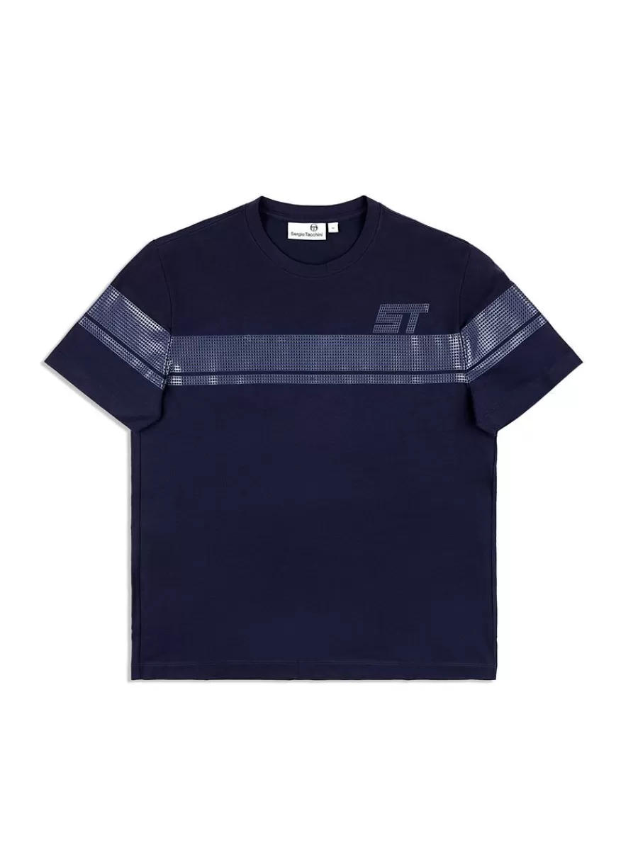T-Shirts>Sergio Tacchini Perforata T-Shirt- Maritime Blue