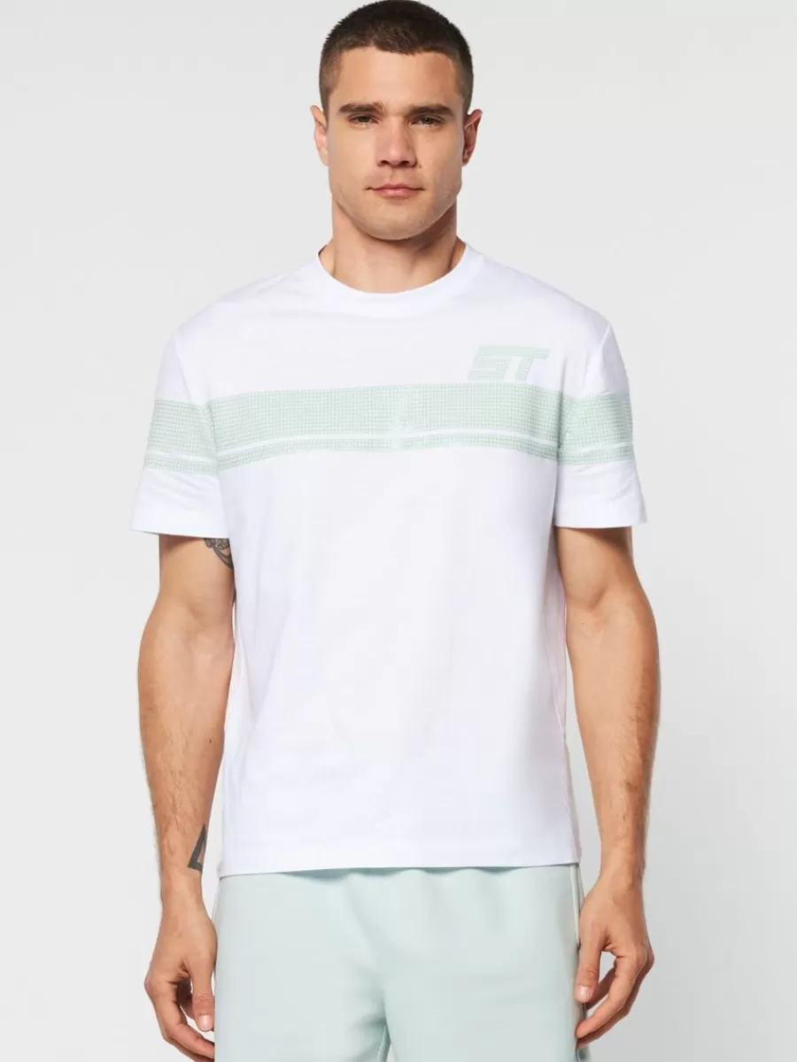 T-Shirts>Sergio Tacchini Perforata T-Shirt- Surf Spray