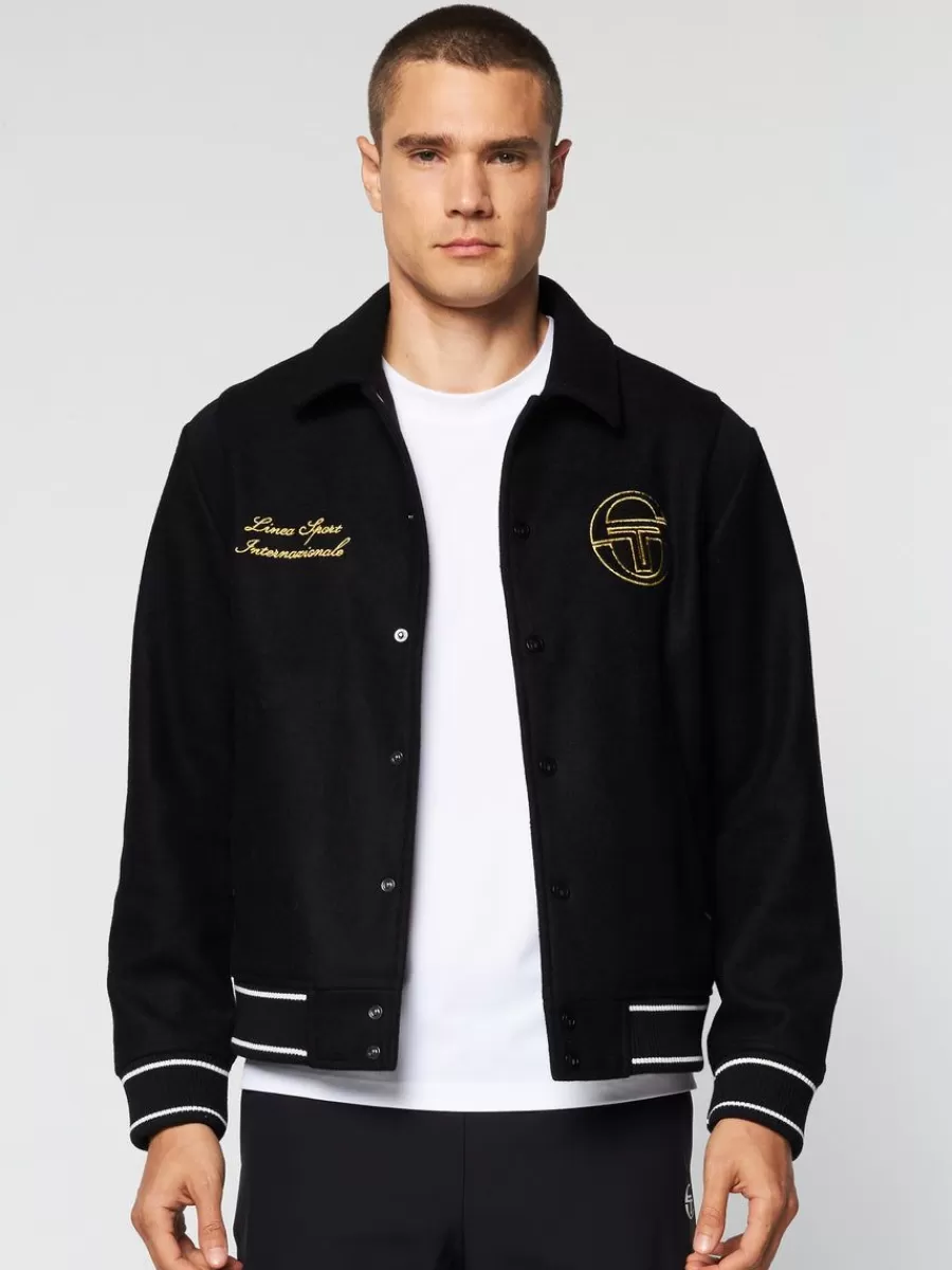 View All>Sergio Tacchini Prep Wool Varsity Jacket- Black