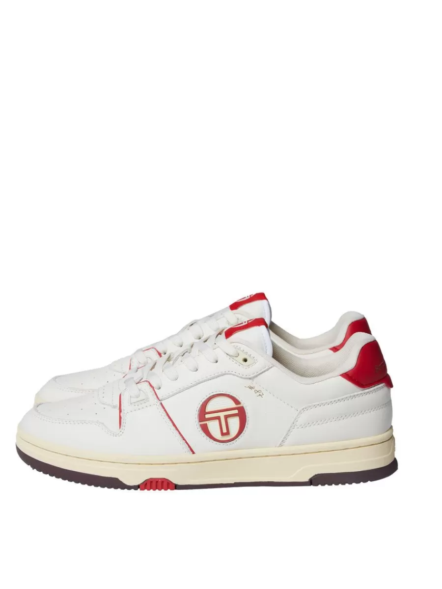 Shoes>Sergio Tacchini Prime Shot Da Sneaker- Antique White/ Almond Oil/ Adrenaline Red