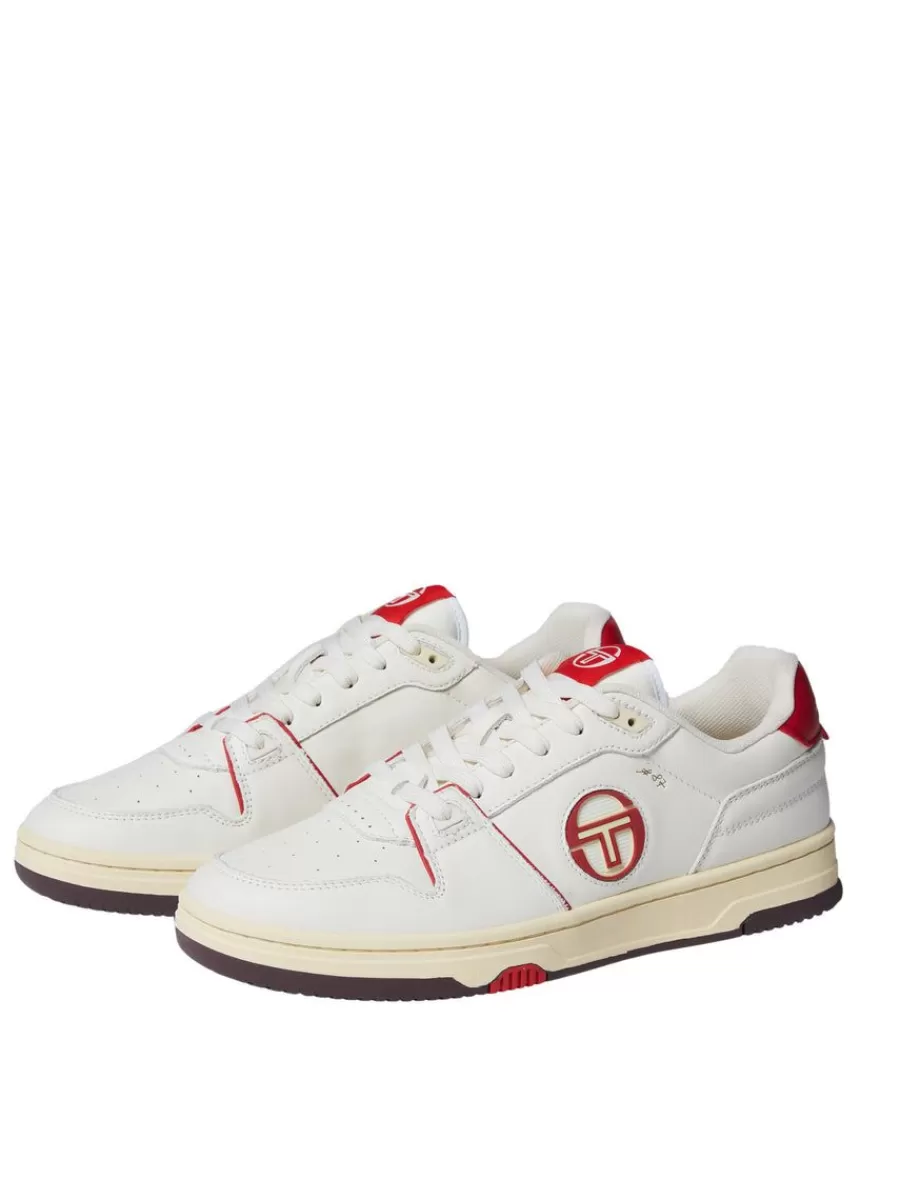 Shoes>Sergio Tacchini Prime Shot Da Sneaker- Antique White/ Almond Oil/ Adrenaline Red