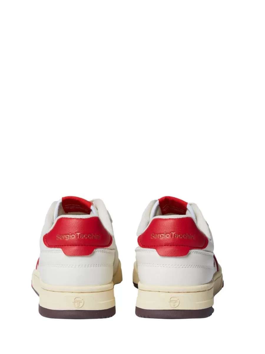 Shoes>Sergio Tacchini Prime Shot Da Sneaker- Antique White/ Almond Oil/ Adrenaline Red