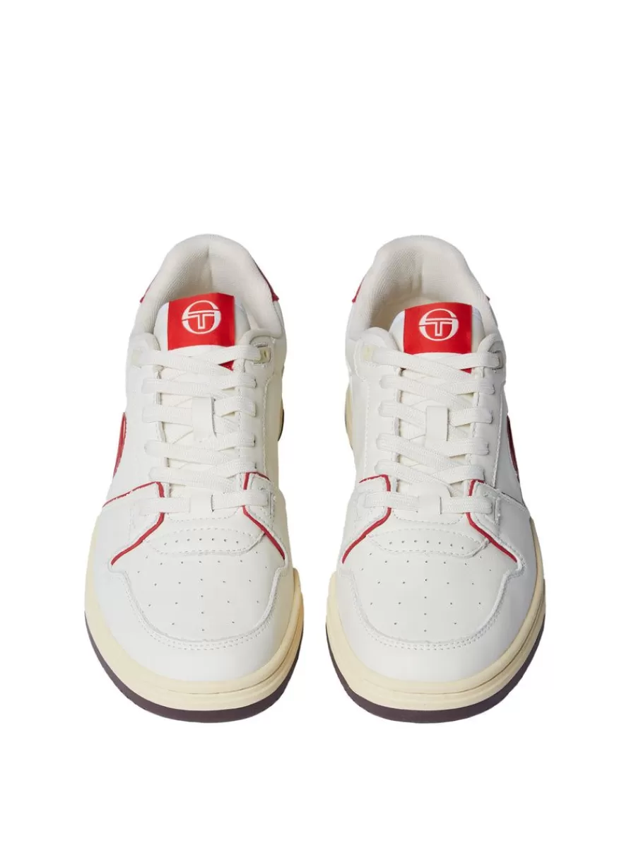 Shoes>Sergio Tacchini Prime Shot Da Sneaker- Antique White/ Almond Oil/ Adrenaline Red
