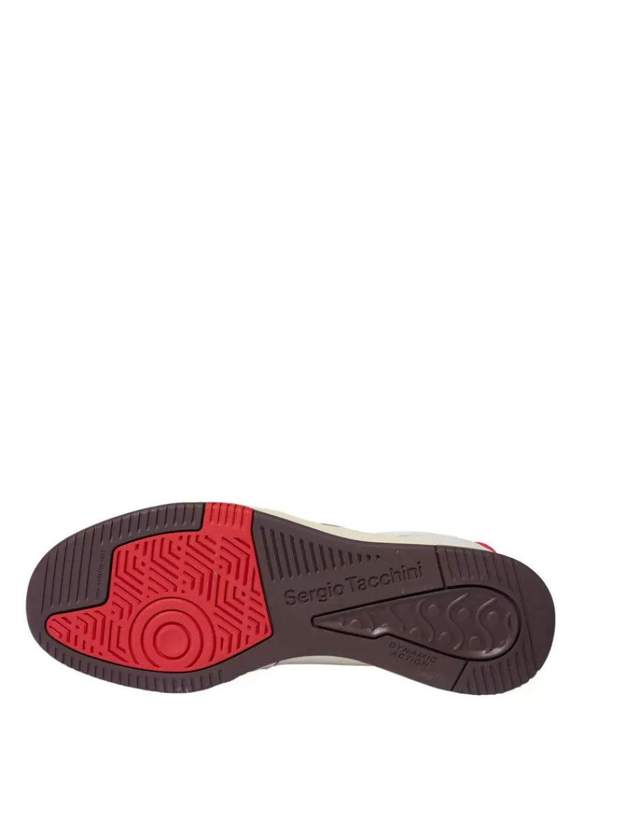 Shoes>Sergio Tacchini Prime Shot Da Sneaker- Antique White/ Almond Oil/ Adrenaline Red