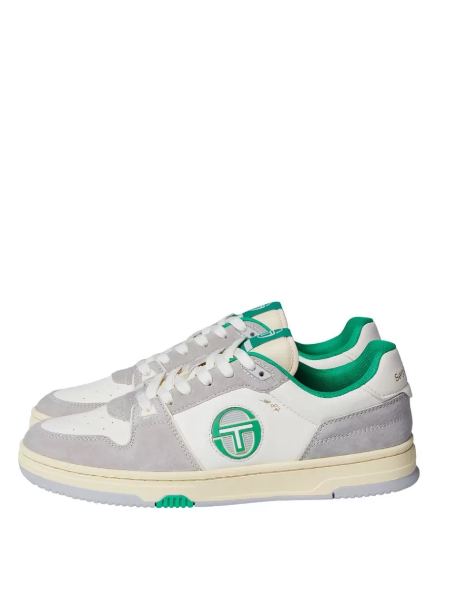 Shoes>Sergio Tacchini Prime Shot Da Sneaker- Antique White/ Almond Oil/ Bright Green